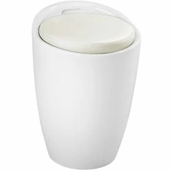 Vente flash 🧨 Tectake Tabouret coffre de rangement - blanc 🎉 -Métal Soldes 4260473662488 1