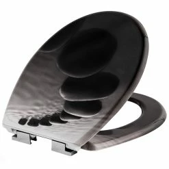 Vente flash 🌟 Tectake Abattant WC - noir 🎉