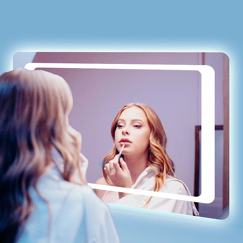 De gros 🤩 AICA Sanitaire Miroir de salle de bain anti-buée avec interrupteur tactile, commande unique, lumière blanche 6000K, 90*4*65cm 👍 5 De gros 🤩 AICA Sanitaire Miroir de salle de bain anti-buée avec interrupteur tactile, commande unique, lumière blanche 6000K, 90*4*65cm 👍 – Image 5