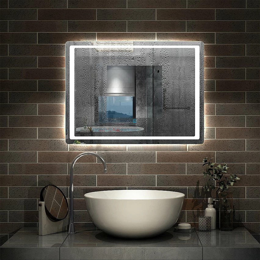 Vente flash 🎁 AICA Sanitaire Miroir de salle de bain anti-buée avec interrupteur tactile, commande unique, lumière blanche 6000K, 90*4*70cm ⭐ 4 Vente flash 🎁 AICA Sanitaire Miroir de salle de bain anti-buée avec interrupteur tactile, commande unique, lumière blanche 6000K, 90*4*70cm ⭐ – Image 4