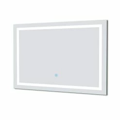 Vente flash 🌟 AICA Sanitaire Miroir antibuée avec interrupteur tactile + commande unique + lumière blanche 6000k + 140 x 4 x 80 cm (L x P x H) 👍