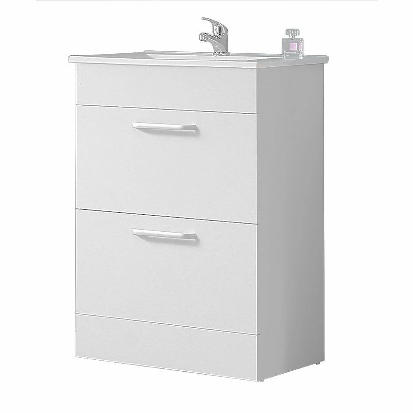 Meilleure vente 👍 AICA Sanitaire meuble sous vasque couleur blanc avec deux tiroirs , lavabo leger en céramique 🤩 1 Meilleure vente 👍 AICA Sanitaire meuble sous vasque couleur blanc avec deux tiroirs , lavabo leger en céramique 🤩