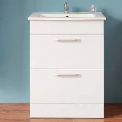 Meilleure vente 👍 AICA Sanitaire meuble sous vasque couleur blanc avec deux tiroirs , lavabo leger en céramique 🤩 8 Meilleure vente 👍 AICA Sanitaire meuble sous vasque couleur blanc avec deux tiroirs , lavabo leger en céramique 🤩 -Métal Soldes 4764075263918 4