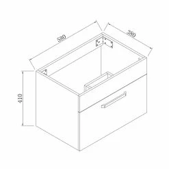 Meilleur prix ✔️ AICA Sanitaire meuble de salle de bain suspendu blanc avec un tiroir, lavabo leger en céramique ✔️ -Métal Soldes 4764075263970 5