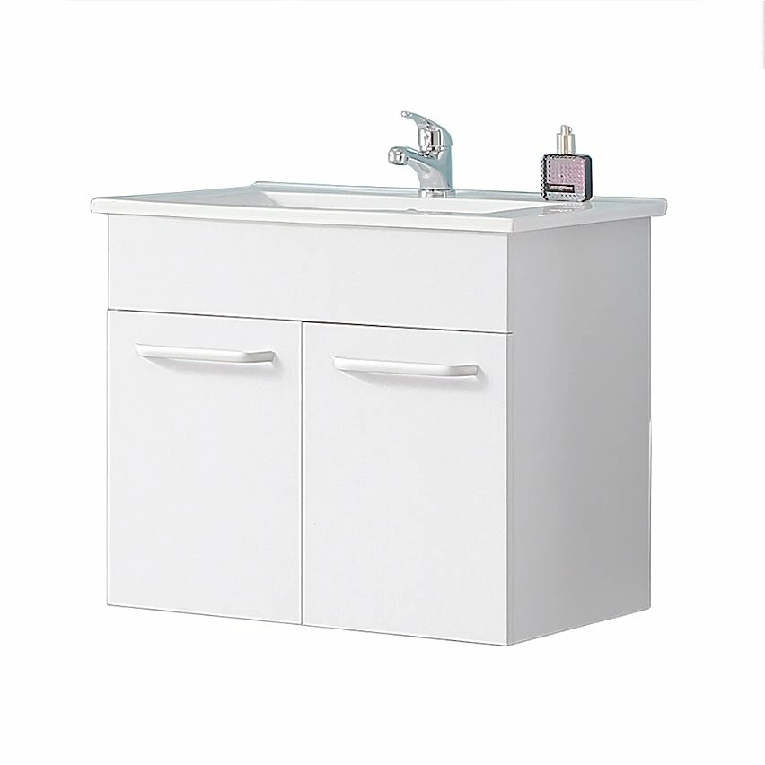 Tout neuf ❤️ AICA Sanitaire meuble sous vasque avec deux portes couleur blanc, lavabo leger en céramique 🧨 2 Tout neuf ❤️ AICA Sanitaire meuble sous vasque avec deux portes couleur blanc, lavabo leger en céramique 🧨 – Image 2