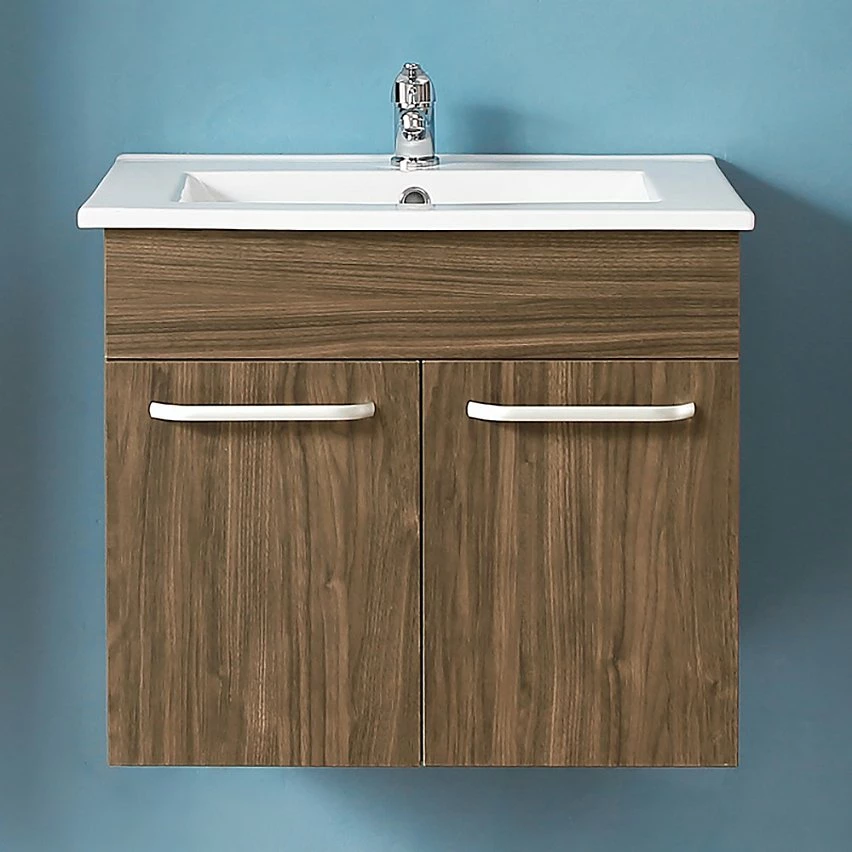 Tout neuf 🥰 AICA Sanitaire meuble sous vasque avec deux portes couleur noyer, lavabo leger en céramique 😍 4 Tout neuf 🥰 AICA Sanitaire meuble sous vasque avec deux portes couleur noyer, lavabo leger en céramique 😍 – Image 4
