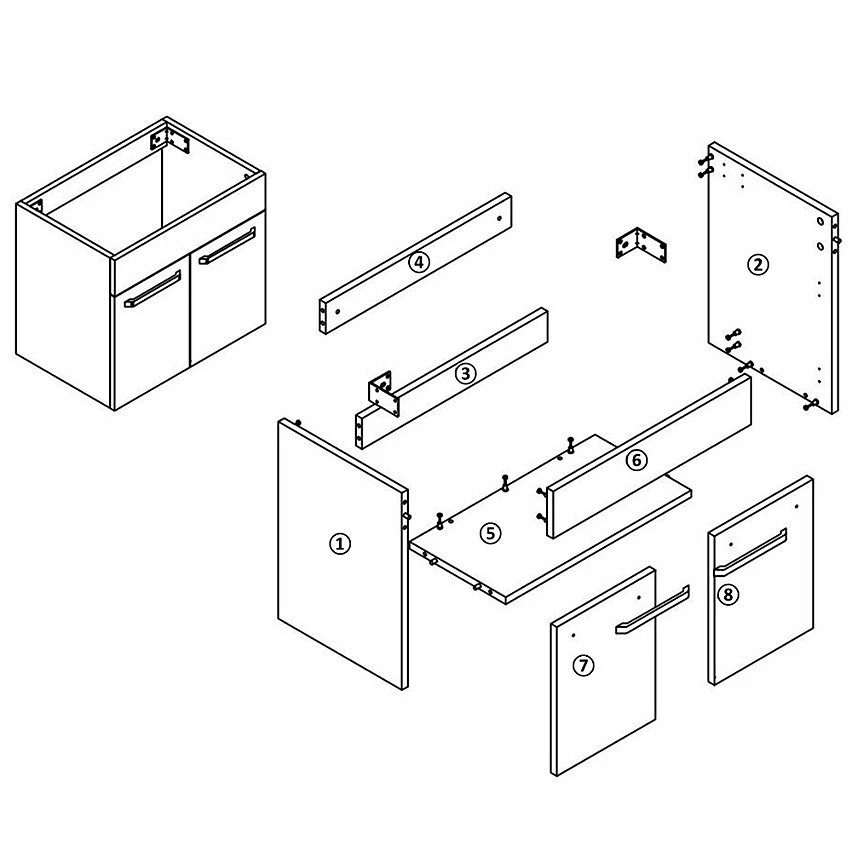 Tout neuf 🥰 AICA Sanitaire meuble sous vasque avec deux portes couleur noyer, lavabo leger en céramique 😍 5 Tout neuf 🥰 AICA Sanitaire meuble sous vasque avec deux portes couleur noyer, lavabo leger en céramique 😍 – Image 5