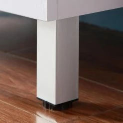 De gros 👍 AICA Sanitaire meuble sous vasque deux tiroirs blanc avec pied, lavabo leger en céramique 😍 -Métal Soldes 4764075264113 5