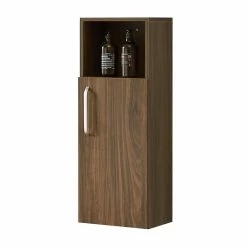 Grosses soldes 😀 AICA Sanitaire armoire de rangement noyer avec une niche ouvert + une porte 30 x 26,8 x 85 cm ⌛