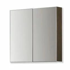 Meilleure vente ⭐ AICA Sanitaire meuble haute couleur noyer avec miroir, miroir de salle de bain avec placard derrière 💯