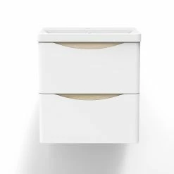 Meilleure vente ⌛ AICA Sanitaire meuble de salle de bain - style scandinave avec deux tiroirs, 49,5 x 34,5 x 50 cm 😉