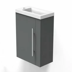 Offres 👏 AICA Sanitaire meuble-lavabo avec une porte anthrcite, 44 x 23 x 60 cm 🔥