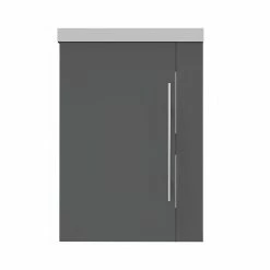 Offres 👏 AICA Sanitaire meuble-lavabo avec une porte anthrcite, 44 x 23 x 60 cm 🔥 -Métal Soldes 4764075264397 3