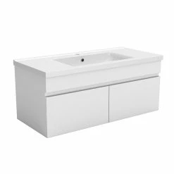Budget 😉 AICA Sanitaire meuble de salle de bain sous vasque, vasque en céramique, meuble couleur blanc mat 🛒