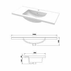 Top 10 🛒 AICA Sanitaire meuble avec un plan vasque en céramique, meuble suspendu 100cm, couleur anthracite 🔔 -Métal Soldes 4764075264496 4 1