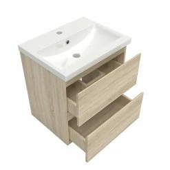 Meilleure affaire ⭐ AICA Sanitaire meuble de salle de bain couleur chêne, meuble suspendu avec vasque en céramique ✨ 10 Meilleure affaire ⭐ AICA Sanitaire meuble de salle de bain couleur chêne, meuble suspendu avec vasque en céramique ✨ -Métal Soldes 4764075264557 5