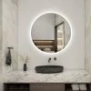 Nouveau 🧨 AICA Sanitaire miroir salle de bain, miroir arrondi salle de bain, miroir rond antibuée avec éclairage, miroir étanche très leger 😉
