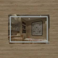 Tout neuf 🔥 AICA Sanitaire miroir salle de bain, miroir étanche très leger, miroir antibuée avec interrupteur tactile, lumière blanc 6000k 1304 🤩 -Métal Soldes 4764075265226 6