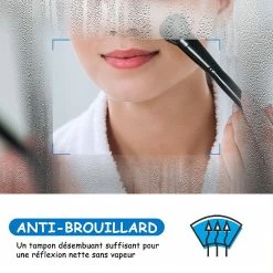 Meilleure vente 🧨 AICA Sanitaire miroir salle de bain, miroir étanche très leger, miroir antibuée avec interrupteur tactile, lumière blanc 6000k 1309 🎁 -Métal Soldes 4764075265301 4