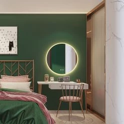 Meilleur prix ⭐ AICA Sanitaire Miroir antibuée rond, Mode de variation dimmable, Lumière blanc chaud/froid 👍 -Métal Soldes 4764075266612 4