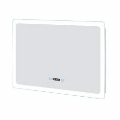De gros 🔥 AICA Sanitaire  Miroir LED rectangle horizontal anti-buée avec horloge, lumière blanc pur 🔥