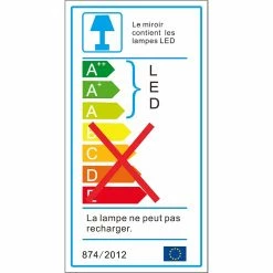 De gros 🎉 AICA Sanitaire miroir salle de bain, miroir étanche très leger, miroir antibuée avec interrupteur tactile, lumière blanc 6000k 1302 😀 -Métal Soldes 4764075266704 5 3