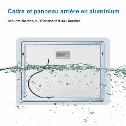 Grosses soldes 🤩 AICA Sanitaire Miroir lumineux antibuée avec haut-parleur, 1 miroir grossissant intégré 🎁 -Métal Soldes 4764075266728 3