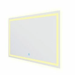 Coupon ✨ AICA Sanitaire Miroir de salle de bain anti-buée 120x80cm avec le lumière chaude 🤩