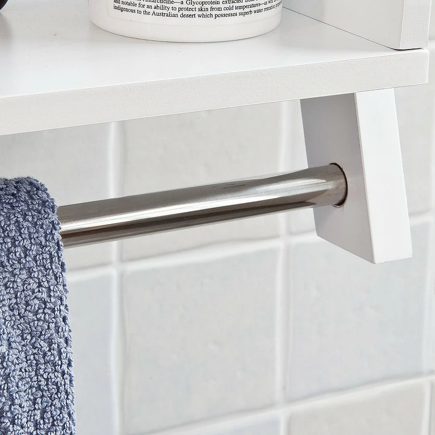 Bon marché 🌟 SoBuy® FRG117-W Etagère murale Porte-serviettes salle de bain toilettes avec 2 tablettes 👍 6 Bon marché 🌟 SoBuy® FRG117-W Etagère murale Porte-serviettes salle de bain toilettes avec 2 tablettes 👍 – Image 6