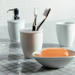 Top 10 👍 Spirella Gobelet Porcelaine ATLANTA Blanc 💯 -Métal Soldes 7610583042682 2