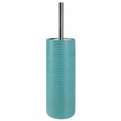 De gros 🎁 Spirella Brosse Wc avec support Céramique TUBE RIBBED Bleu Turquoise ✔️