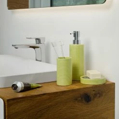 Offres 😍 Spirella Gobelet Céramique TUBE RIBBED Pistache 🧨 -Métal Soldes 7610583185174 2