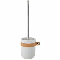 Promo 🤩 Spirella Brosse Wc avec support Polyresine LIO Blanc ✨