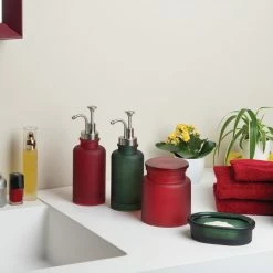 Grosses soldes ✨ Spirella Porte savon Verre YOKO Bordeaux 🧨 -Métal Soldes 7610583204073 2 1