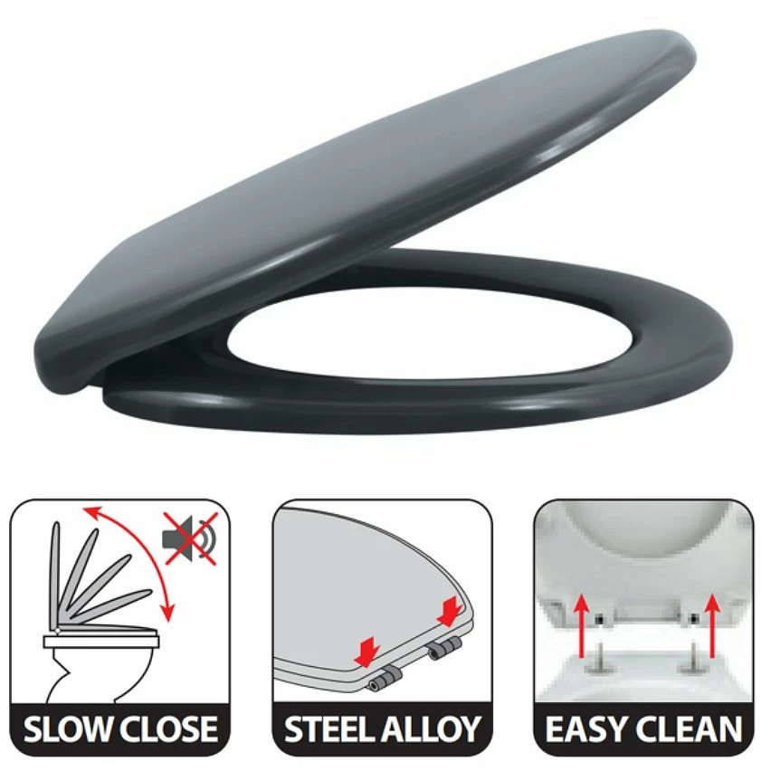 Grosses soldes 🎉 Spirella Abattant WC Thermo Dur EASY CLIP Gris - Charnières Inox 🥰 2 Grosses soldes 🎉 Spirella Abattant WC Thermo Dur EASY CLIP Gris - Charnières Inox 🥰 – Image 2