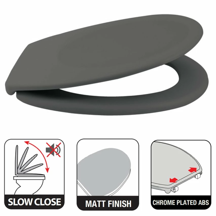 Grosses soldes ⌛ Spirella Abattant WC Thermo Dur NEELA Gris Mat - Charnières ABS Chromé 😀 2 Grosses soldes ⌛ Spirella Abattant WC Thermo Dur NEELA Gris Mat - Charnières ABS Chromé 😀 – Image 2