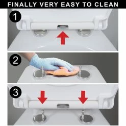 Remise 😀 Spirella Abattant WC PP HARRY Blanc - Charnières Zinc ⌛ -Métal Soldes 7610583294692 5 1