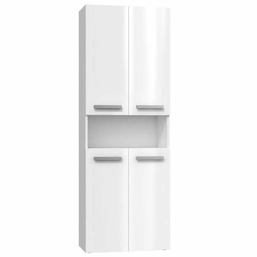 Coupon 😉 Hucoco GLAZE - Armoire de salle de bain avec porte + panier - Style moderne - 174x60x30 cm - Colonne salle de bain - Blanc 🎉 4 Coupon 😉 Hucoco GLAZE - Armoire de salle de bain avec porte + panier - Style moderne - 174x60x30 cm - Colonne salle de bain - Blanc 🎉 – Image 4