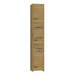 Tout neuf 🛒 Hucoco VERONA - Armoire de salle de bains - 170x30x30 cm - Colonne salle de bains - Mobilier salle de bains toilette - Aspect bois - Chêne 🔥