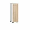 Bon marché 🛒 Hucoco MAREIKI - Armoire Colonne de salle de bain 82x30x30 cm - Armoire toilette - Meuble salle de bain - 1 porte - Blanc/Sonoma 🔔