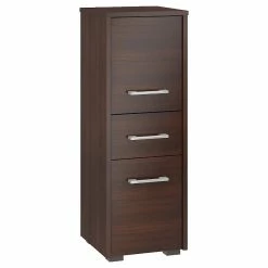 Le moins cher 😉 Hucoco ASTORIA - Armoire Colonne de salle de bain contemporaine 85x30x30 cm - Meuble de rangement design moderne - Tiroir 2 portes - Wenge 🔔