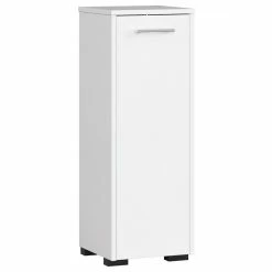 Budget 🎁 Hucoco MAREIKI - Armoire Colonne de salle de bain 82x30x30cm - Armoire toilette - Meuble salle de bain - 1 porte - Blanc 🔔