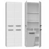 Tout neuf 🔥 Hucoco RORY - Armoire de salle de bain avec panier - Dimensions 174x60x30 - Meuble de rangement salle de bain espace buanderie - Blanc 👍