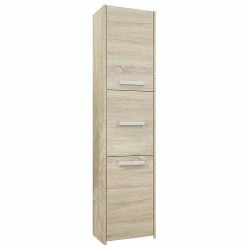 Meilleure vente 🌟 Hucoco MOSTAR - Meuble Colonne de salle de bain 30x30x170 - Rangement salle de bain - Armoire Toilette - Sonoma ⭐