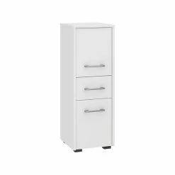 Meilleure affaire 😉 Hucoco ASTORIA - Armoire Colonne de salle de bain moderne 85x30x30 cm - Rangement salle de bain - Tiroir+2 portes - Blanc ❤️