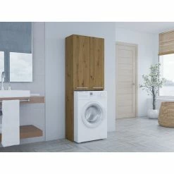 Le moins cher 😀 Hucoco COMO - Meuble pour machine à laver style moderne - 183x64x30 - 2 portes+4 étagères - Chêne 👍 5 Le moins cher 😀 Hucoco COMO - Meuble pour machine à laver style moderne - 183x64x30 - 2 portes+4 étagères - Chêne 👍 -Métal Soldes 7625843010684 3