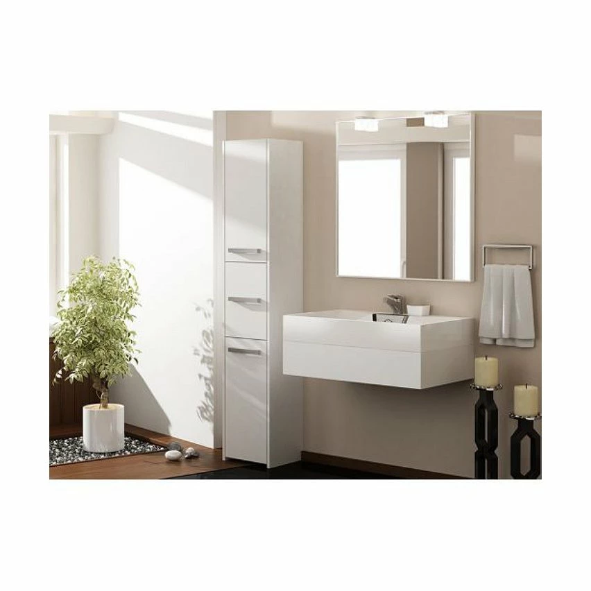 Sortie 👏 Hucoco VERONA - Colonne de salle de bain 30x30x170 - Meuble de rangement salle de bain - Armoire Toilette - blanc 🎉 3 Sortie 👏 Hucoco VERONA - Colonne de salle de bain 30x30x170 - Meuble de rangement salle de bain - Armoire Toilette - blanc 🎉 – Image 3