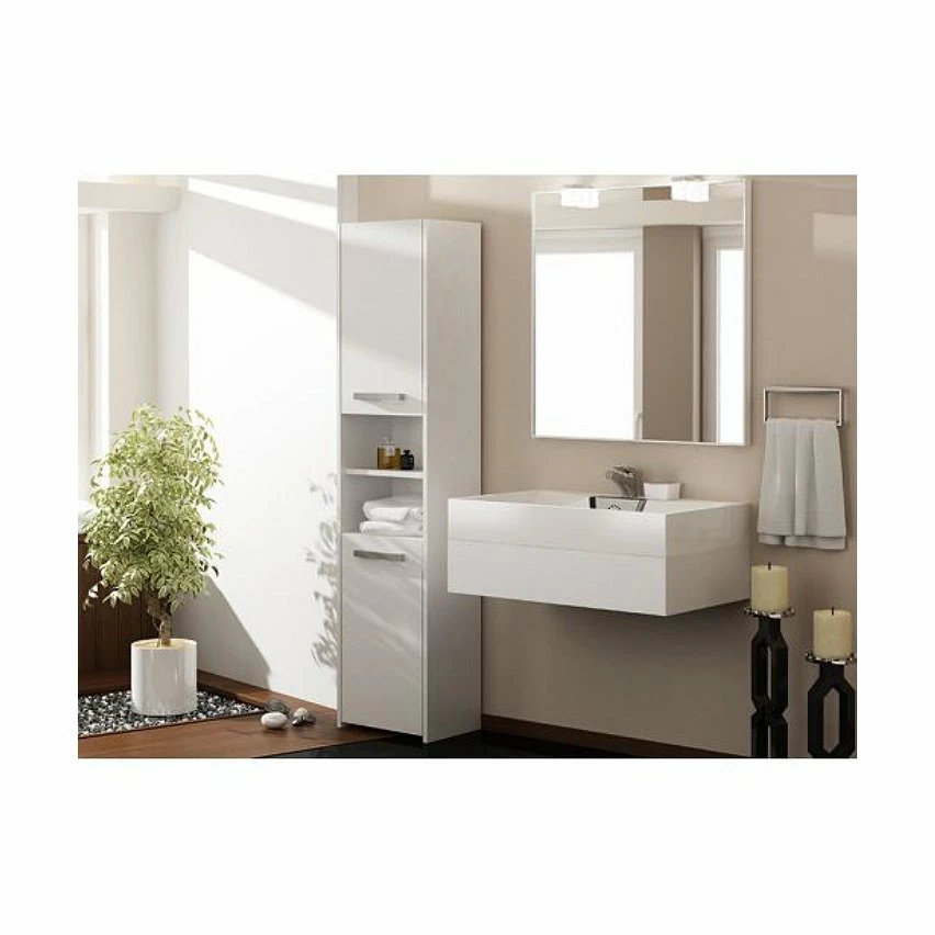 Top 10 🧨 Hucoco PISA - Colonne armoire de salle de bain - 30x40x170 cm - Meuble salle de bain - Rangement salle de bain - blanc 🥰 3 Top 10 🧨 Hucoco PISA - Colonne armoire de salle de bain - 30x40x170 cm - Meuble salle de bain - Rangement salle de bain - blanc 🥰 – Image 3