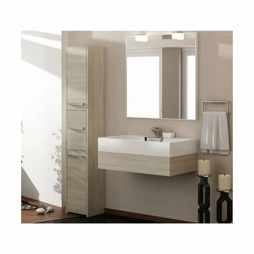 De gros 🎉 Hucoco VERONA - Colonne de salle de bain 30x30x170 - Meuble de rangement salle de bain - Armoire Toilette - sonoma ⭐ 3 De gros 🎉 Hucoco VERONA - Colonne de salle de bain 30x30x170 - Meuble de rangement salle de bain - Armoire Toilette - sonoma ⭐ – Image 3