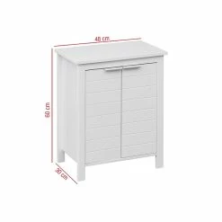 Meilleur prix 🛒 Mobili Rebecca Rebecca Mobili Armoire de salle de bains moderne à 2 portes et 2 étagères, en bois blanc, peu encombrante 💯 -Métal Soldes 8052787046421 3